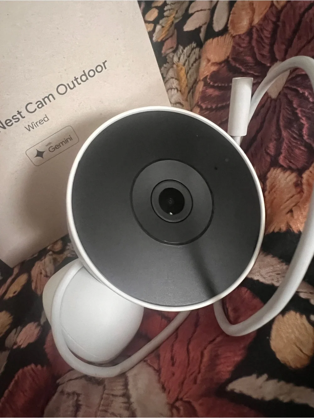 google Nest Cam Outdoor Wired — White and Black Face